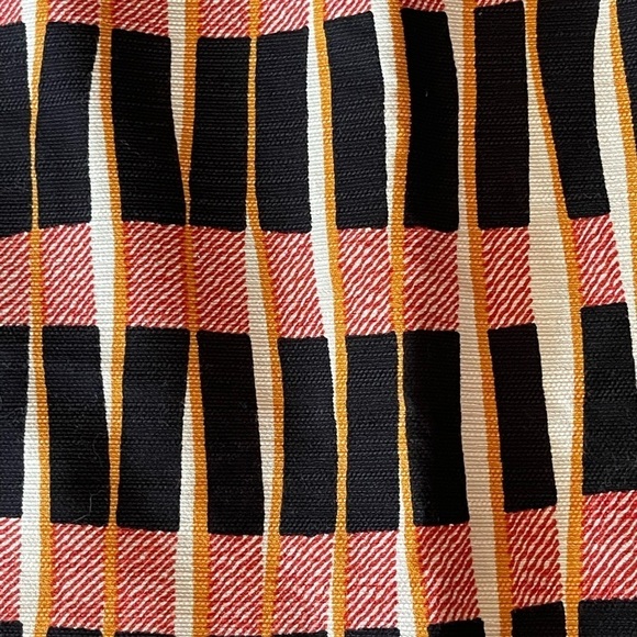 Ann Taylor Factory Skirt Size 6 Black Orange Red Vertical Geo Pattern Lined - Picture 5 of 5